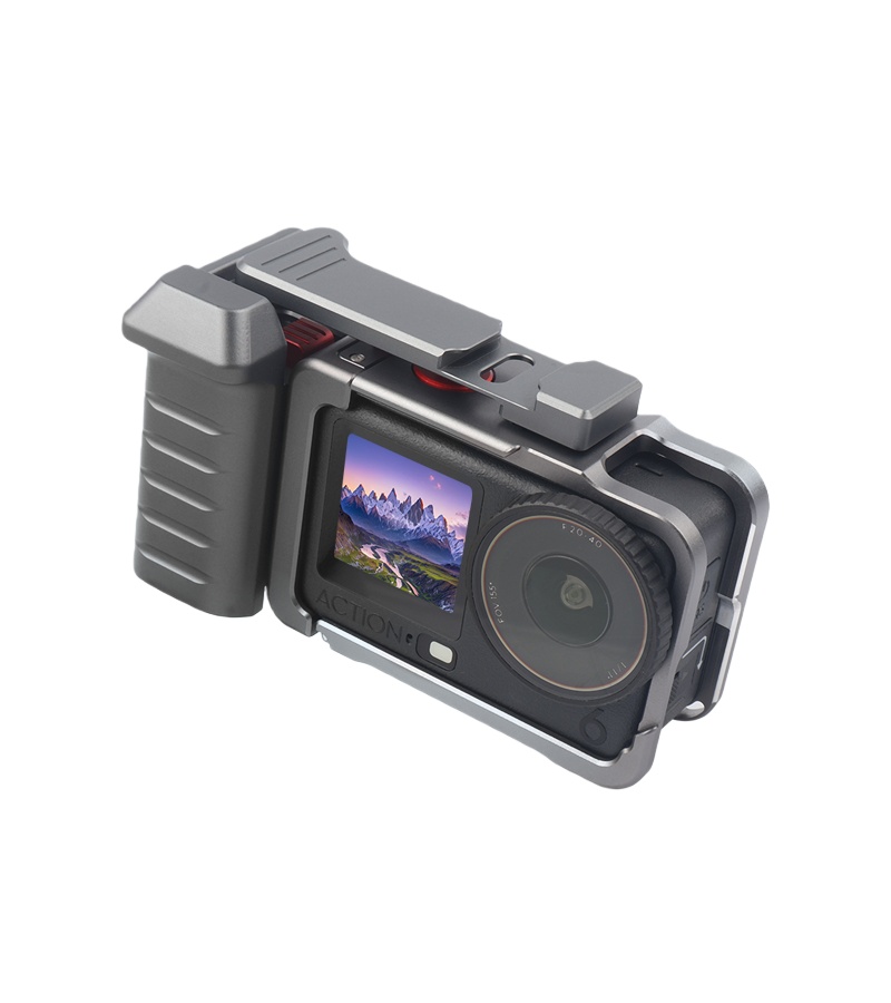 Đường phố vlog chụp xử lý bảo vệ bezel đứng với lạnh Giày núi cho hành động 6 phụ kiện máy ảnh thỏ lồng và tay cầm nắm Kit cho DJI Osmo hành động 6, nhôm khung bảo vệ adapter