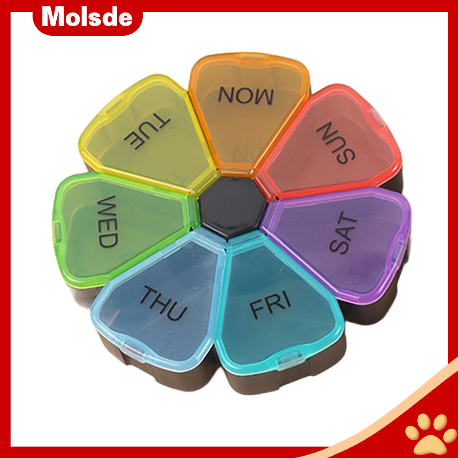 Travel-friendly Medicine Container Pill Storage Box Weekly Pill Organizer Large Capacity Medicine Container Bpa Free Multiple Compartments Portable Pill Case for Daily Vitamins Medication for Asia Giá 108,000 Đồng*Miễn phí vận chuyển