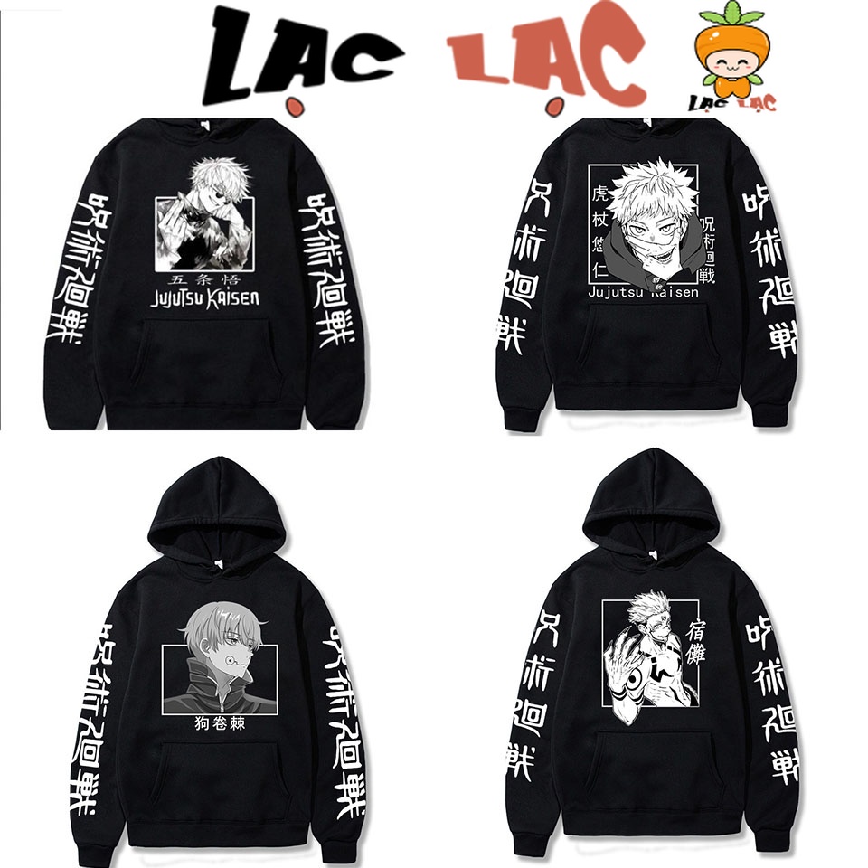 [ Lạc Lạc ] Áo hoodie Jujutsu Kaisen Gojo Satoru - Toge Inumaki - Sukuna anime manga