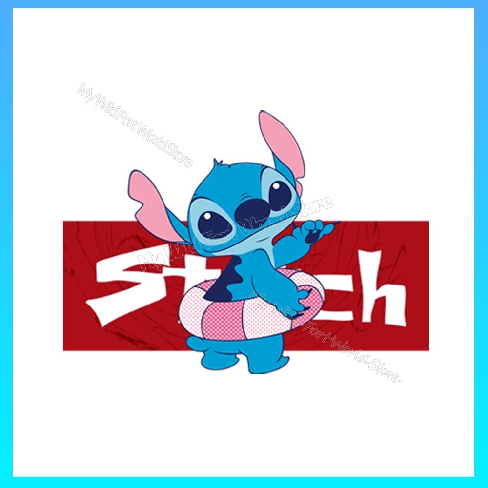 UV346 Disney Stitch T-Shirt DIY Patches Washable Heat Transfer Stickers Cartoon Clothes Iron on Appliques Decoration