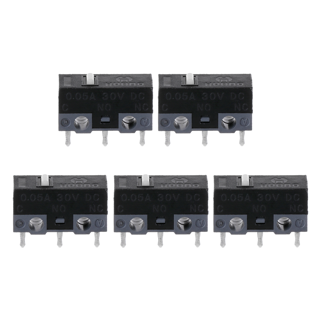 5pcs Huano Microswitch Trắng xanh lam màu hồng chấm vàng Chuột công tắc kích hoạt siêu nhỏ Hợp Kim Bạc địa chỉ liên lạc 10 triệu cho đời