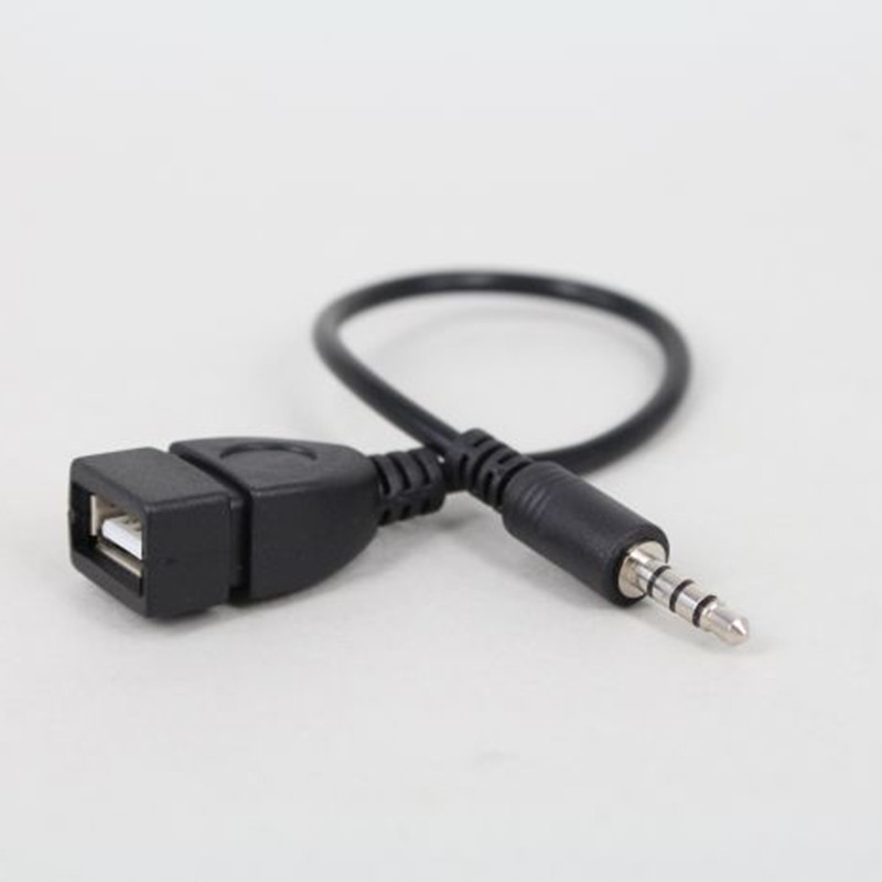 【T-Moto】 0.2m USB to 3.5mm Aux Audio Cable OTG TPE Cable Female to Male Jack Adapter for Car Speaker
