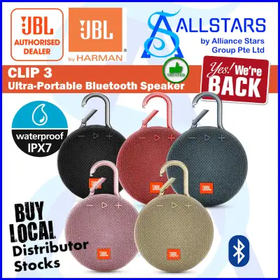 (ALLSTARS : We are Back / Audio Promo) JBL Clip 3 / Clip3 Ultra Portable Bluetooth Speaker (JBLCLIP3) / IPX7 Waterproof (Local Warranty 1year with Local Distributor IMS)