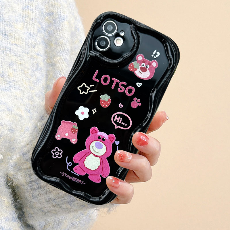 Ốp cho Realme C53 C55 C35 C33 C30 c30s c25y c21y C3 C25 c25s C20 c20a C11 C15 8i 9i 5 I 5S 6i narzo 50i 50A hoạt hình dễ thương vỏ điện thoại gấu dâu tây Ốp bảo vệ mềm TPU