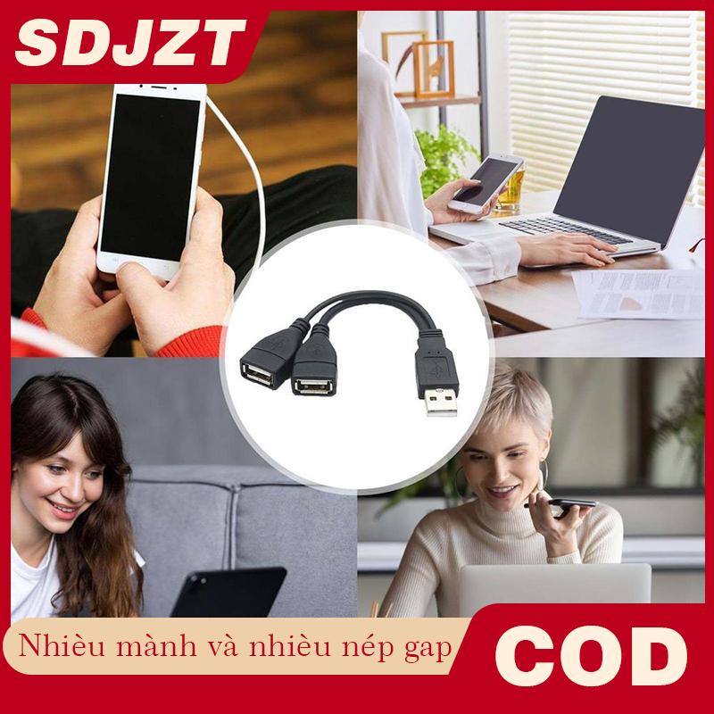 SDJZT USB 1 để 2 cáp dữ liệu di động kép sạc Splitter Adapter cho tốc độ cao chuyển làm việc nhà sinh viên sử dụng