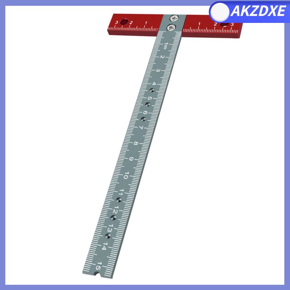 AKZDXE Kích thước 6 inch Thước vuông T Hợp nhôm Hoàn thiện anodized Hình vuông loại Nhẹ Thiết kế thước lỗ Thước kẻ gỗ Khung tranh nghệ thuật và tự làm