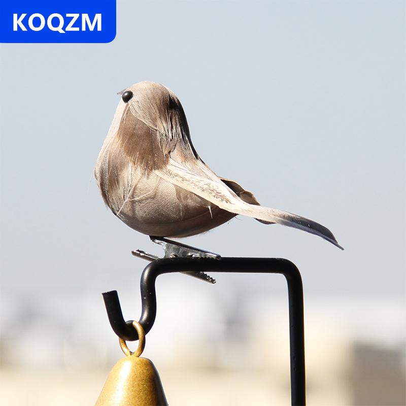 [COD] KOQZM 1pcs artificialfeather chim Chim Sẻ mô phỏng đạo cụ chim mô phỏng chi nhánh trang trí sân vườn