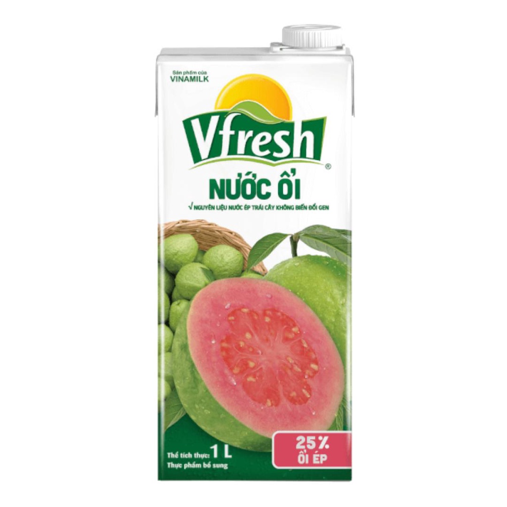COMBO 3 Nước Ổi, 25% Ổi Ép, Vfresh, Guava Juice 1L - VINAMILK