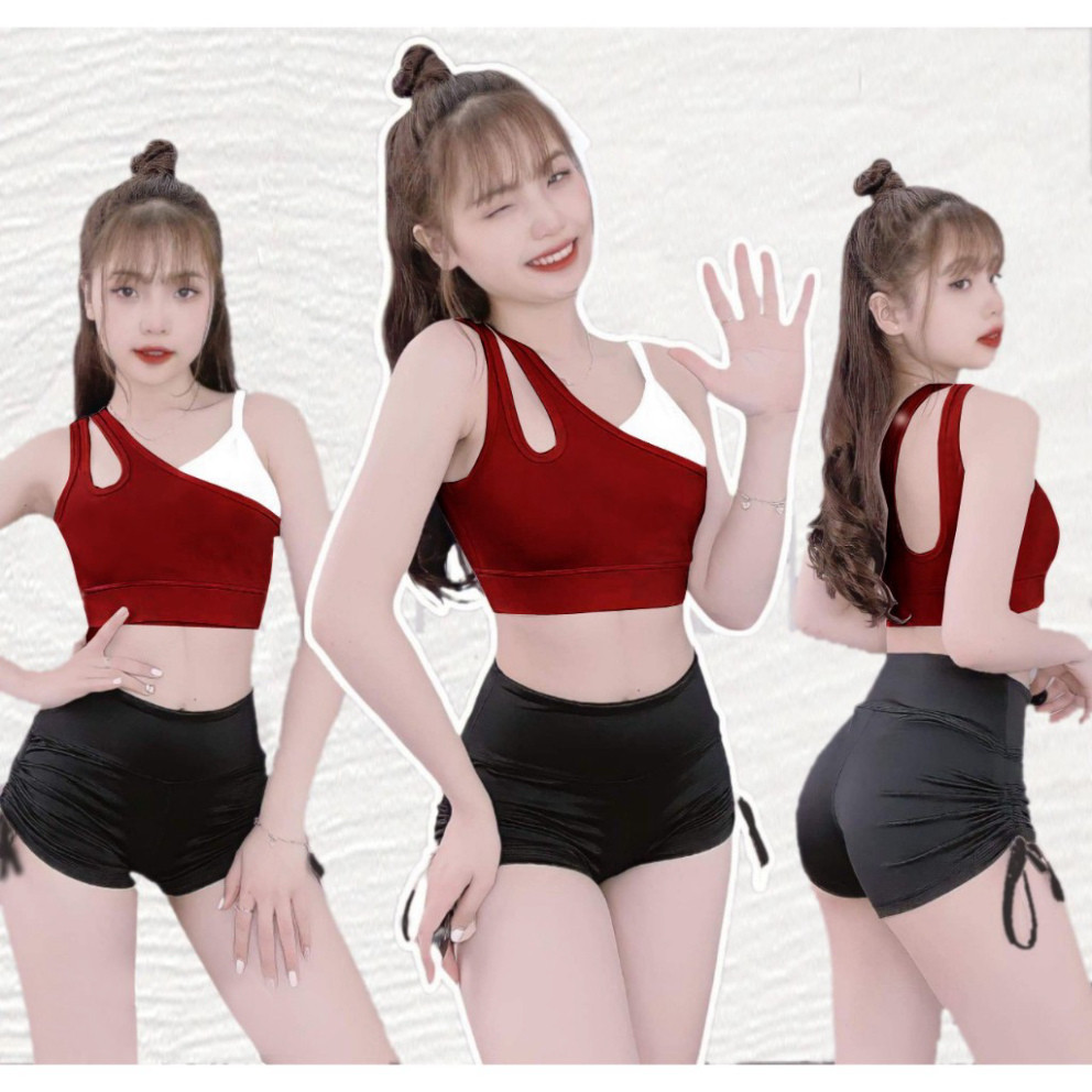 Quần Đùi Nữ, Quần Dây Rút Tập Gym Aerobic Thể Thao Nữ, Cạp Cao, Rút 2 Bên, Chất Thun Co Giãn 4 Chiều Giang Sports