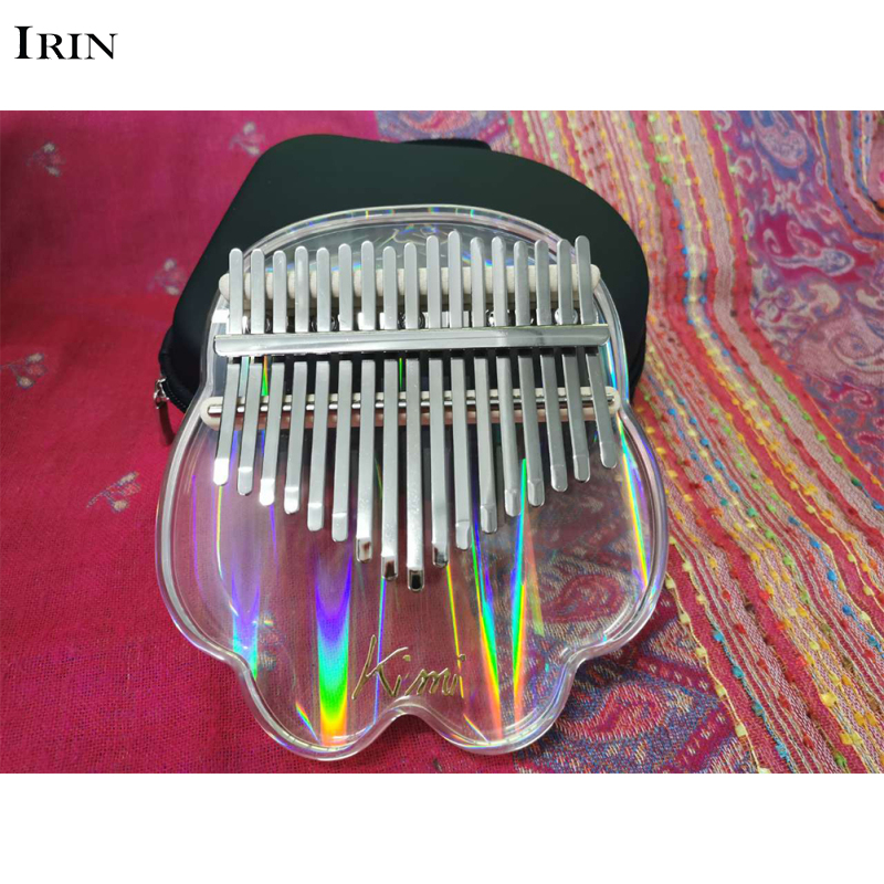 Kalimba Acrylic 17 Key Trong Suốt Ngón Tay Cái Đàn Piano Tinh Thể hình móng vuốt mèo Với giá đỡ điện thoại Acrylic