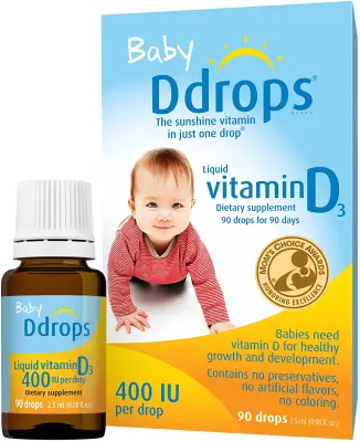 Ddrops Baby Liquid Vitamin D3, 400 IU, 90 Drops ( Exp 2024)