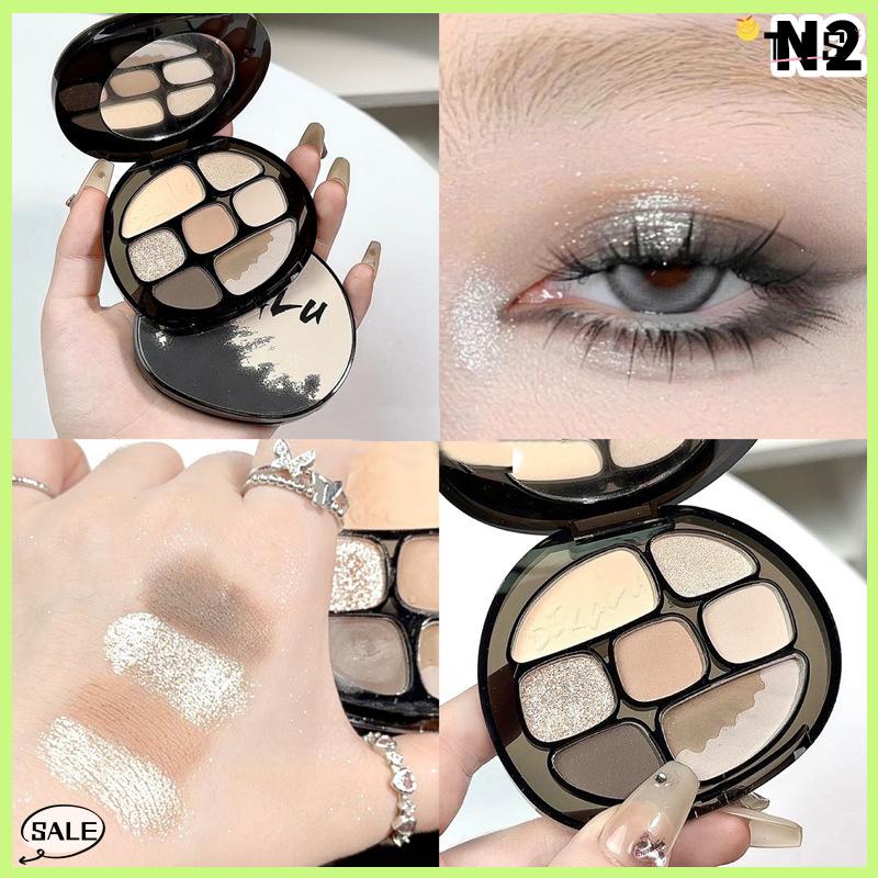 Follow Get New【TIS】 Dikalu Khói Màu Hồng Eyeshadow Palette Matte Pearlescent 8 Màu Sắc Bóng Mắt Mát Đêm Đen Tím Nâu Long Lanh Mắt Mỹ Phẩm - 2