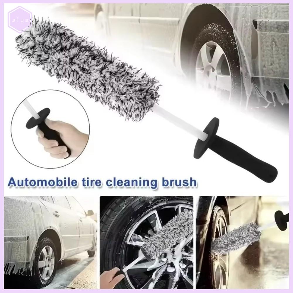WFYW Không trượt Bàn chải bánh xe ô tô Rửa xe Phụ kiện ô tô Bàn chải làm sạch bằng lông mềm Sáng tạo Tay cầm dài Găng tay làm sạch vành xe