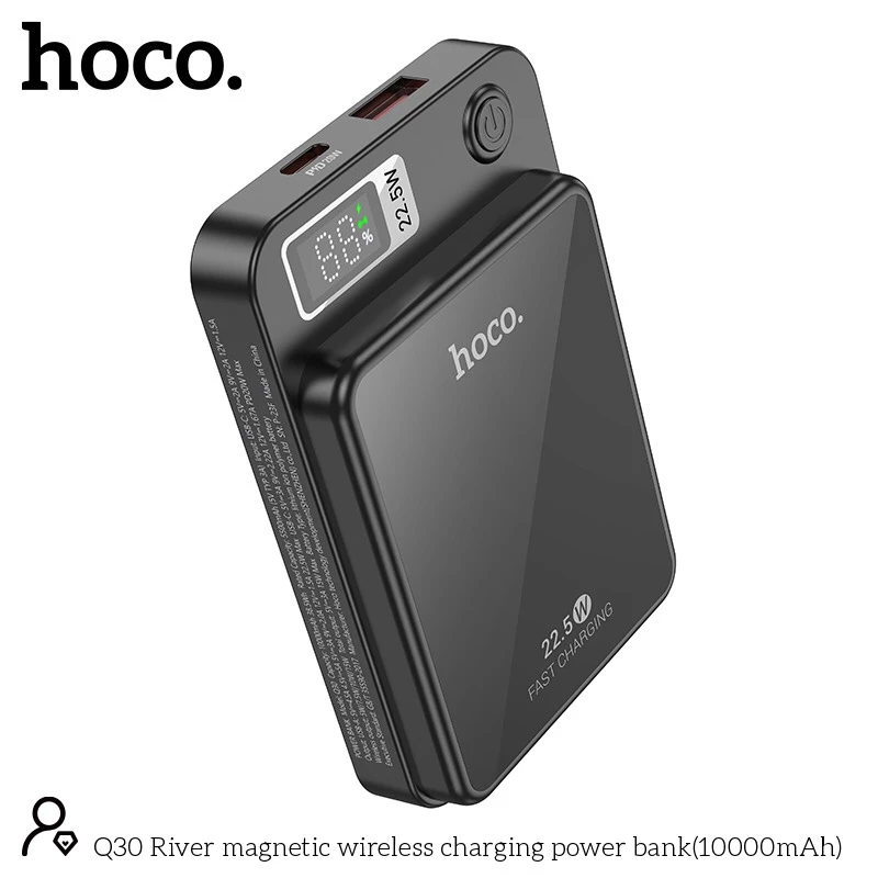 Sạc dự phòng không dây PD20W Hoco Q30 pin sạc dự phòng từ tính nhanh 10000 mAh chính hãng Hoco