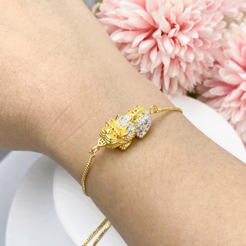 nirichstore Lucky Pixiu Bracelet, Free Size, Gold Bracelet, Clone Gold, Beautiful Gold 059 ราคา 679 บาท*ส่งฟรี