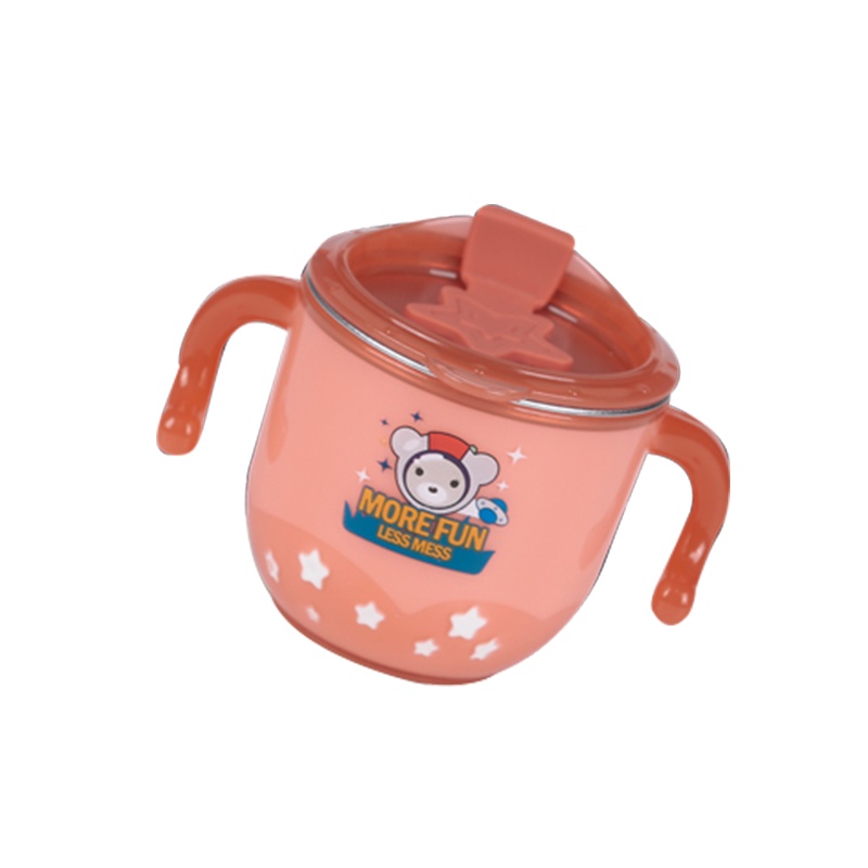 V-coool Baby Learning Milk Cup 304 Stainless Steel with Straw and Lid 180ml