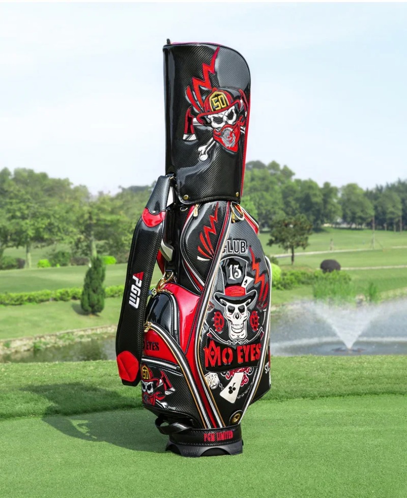 PGM MOO EYES Luxury Men's Golf Bag Standard Backpack Can 13pcs Clubs Waterproof Crystal Leather 3D Embroidered QB112 · v18