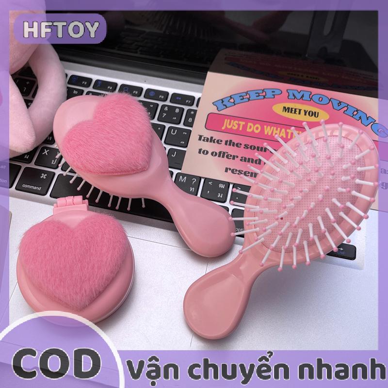 HFTOY Xách Tay Sang Trọng Hình Trái Tim Hairbrus Gấp Massage Lược Đầu Massage Túi Khí Lược Chống-Tĩnh Cô Gái Tóc Lược Công Cụ Tạo Kiểu