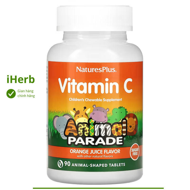 Kẹo ngậm vitamin C hương cam không đường cho bé Nature's Plus (90 viên) - iHerb Việt Nam