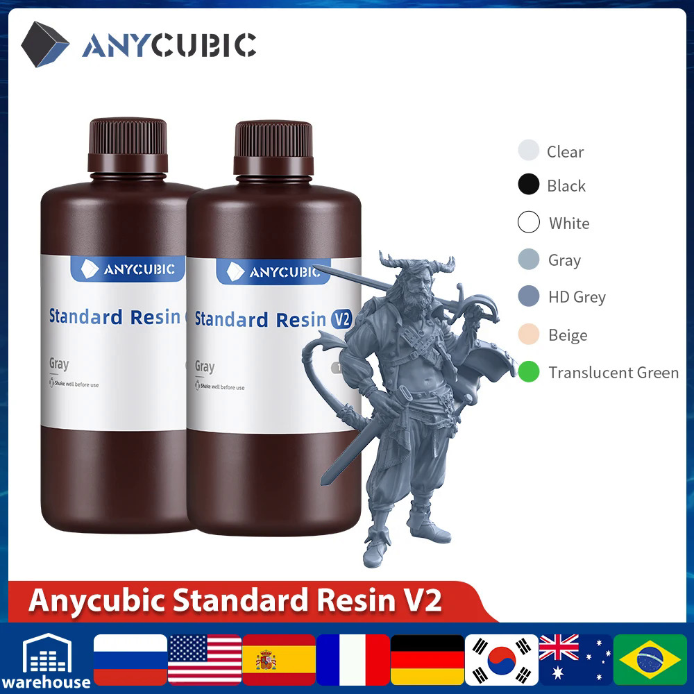 Anycubic 405nm nhựa tiêu chuẩn V2 cho LCD 3D máy in nhanh chóng chữa 3D vật liệu in ấn resina cho Ph