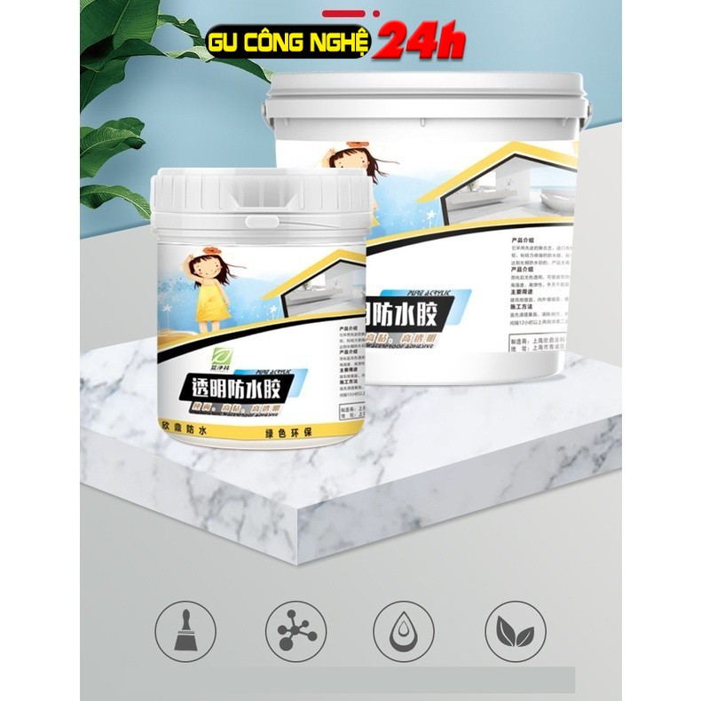 Keo chống thấm trong suốt chống rò rỉ nước trên mái nhà tường ngoài, lớp phủ gạch men phòng tắm - dc5293