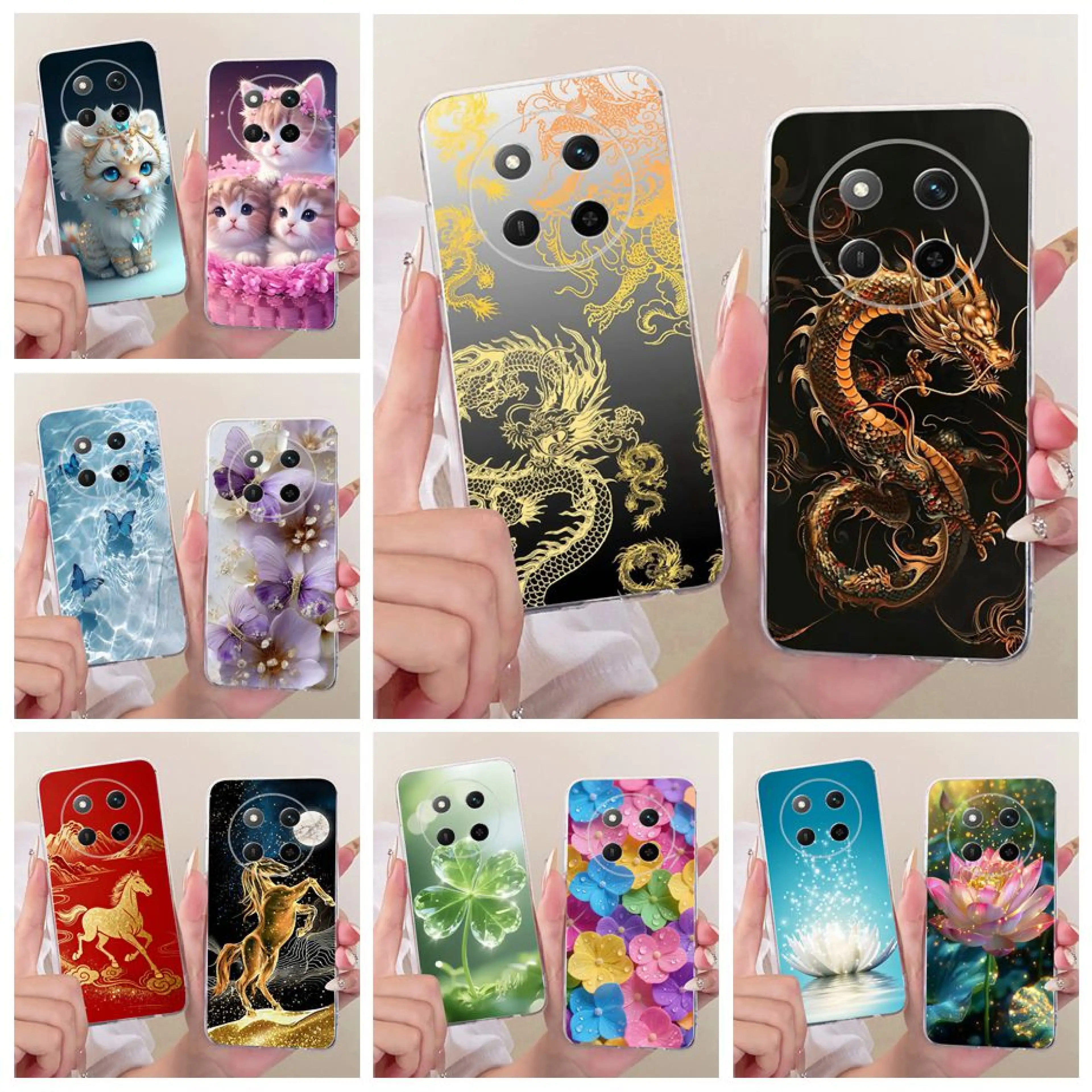 For Honor X9C Case HonorX60 Pro BRP-AN00 Cool Dragon Painted Phone Cover Cases For Honor X60 Pro X 9C HonorX9C Smart Soft Casing