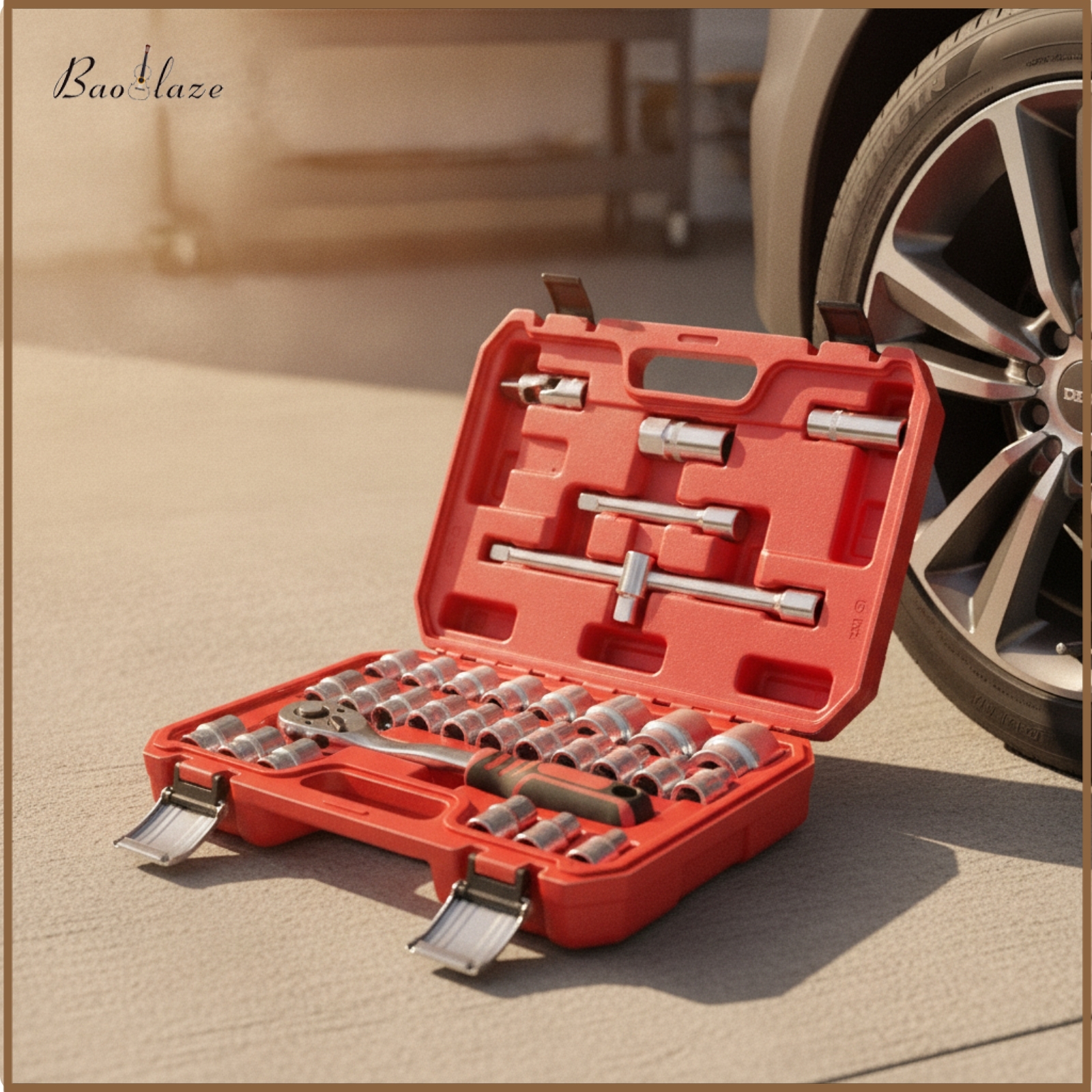 Baoblaze Chrome-Vanadium Ratchet Wrench Tool Kit 72-Tooth Socket Wrench Set with Case Portable Mechanics Tool Set Organized for DIYers, Garage ราคา 8,154 บาท*ส่งฟรี