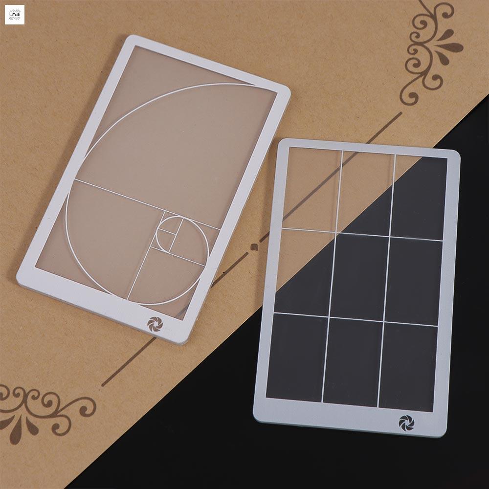 LITUILI Thành phần Thước kính ngắm Trong suốt Tam giác Fibonacci Viewer Họa Sĩ phác thảo Vẽ Thước tỷ lệ vàng Chụp ảnh