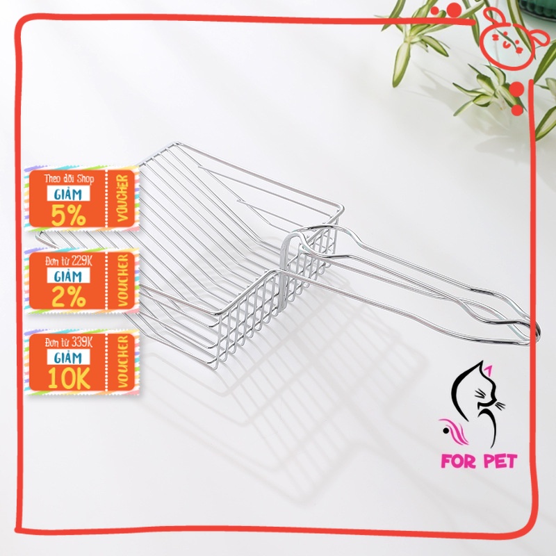 ✨xẻng xúc cát vệ sinh cho mèo bằng inox, dọn phân cho mèo, xẻng dọn phân cho thú cưng.