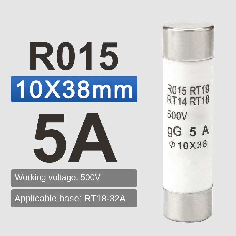 Cầu Chì Gốm 5A | RO15 RT18 RT14 - Lõi Cầu Chì 1A-32A, Kích Thước 10x38mm