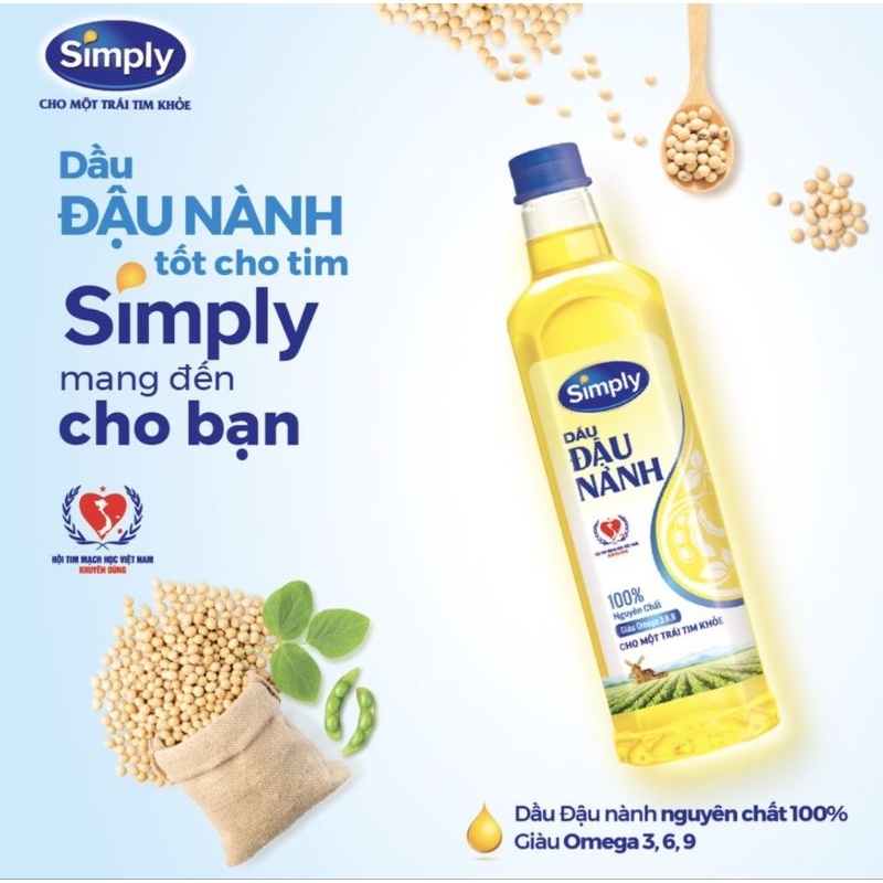 Dầu ăn đậu nành Simply chai 1L