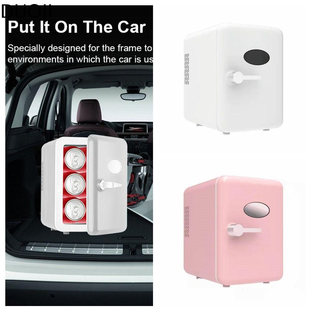 DUOJI 4L 6 lon Tủ lạnh mini xe hơi 4L Nóng và lạnh Làm lạnh Tủ lạnh mini 6 lon 4L Tủ lạnh mini Đựng đồ Tủ lạnh trang điểm 4L Xe tải
