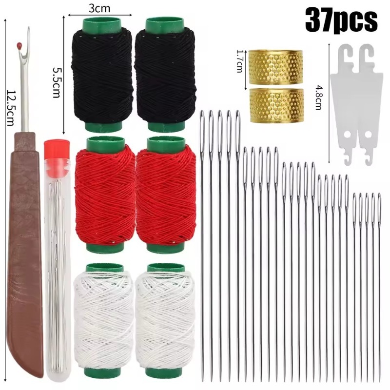 39PCS DIY Sewing Needle Set Big Eye Needle with Thread Clothing Sewing Manual Sewing Needle and Thread Set Home Tool