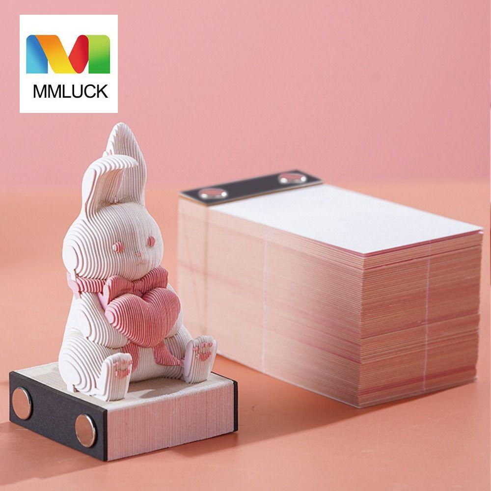 Giấy ghi chú mô hình giấy rách 3D Mmluck giấy thông điệp 3D thỏ giấy ghi nhớ 3D khắc thủ công bài ghi nhớ tự làm giấy nhớ thỏ dễ thương dính 3D khắc ghi chú dán đồ trang trí bàn