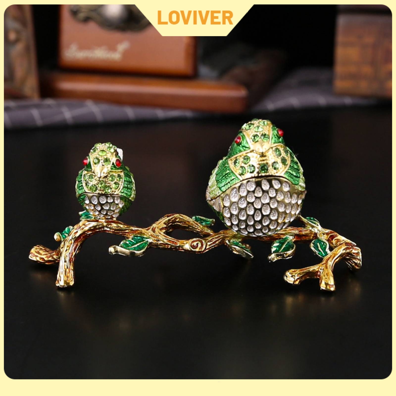 LOVIVER Tabletop Gold Trim Display Piece Rhinestone Bird Keepsake Box Decorative ราคา 3,238 บาท*ส่งฟรี