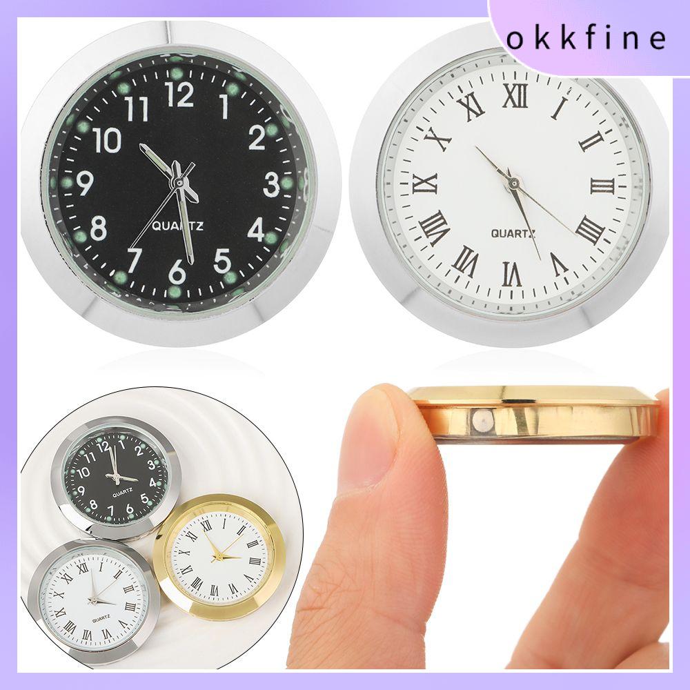 OKKFINE Quà Tặng Cơ khí Đồng Hồ Thạch Anh Sáng Mini Đồng Hồ Kỹ Thuật Số W atch Xe Ô tô Nội Bộ Stick-On