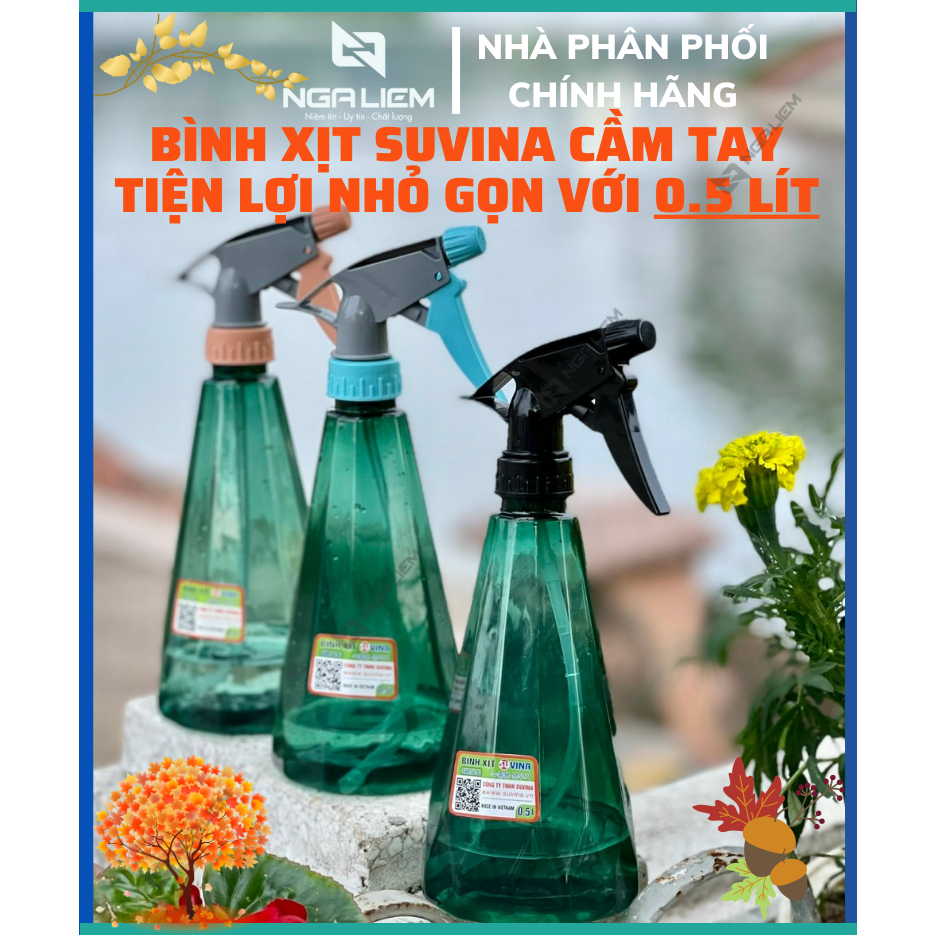 Bình xịt tay tưới cây 0.5 Lít Suvina - Công nghệ Nhật Bản [Hàng chính hãng] [CHỌN MÀU GHI CHÚ ĐẶT HÀNG]