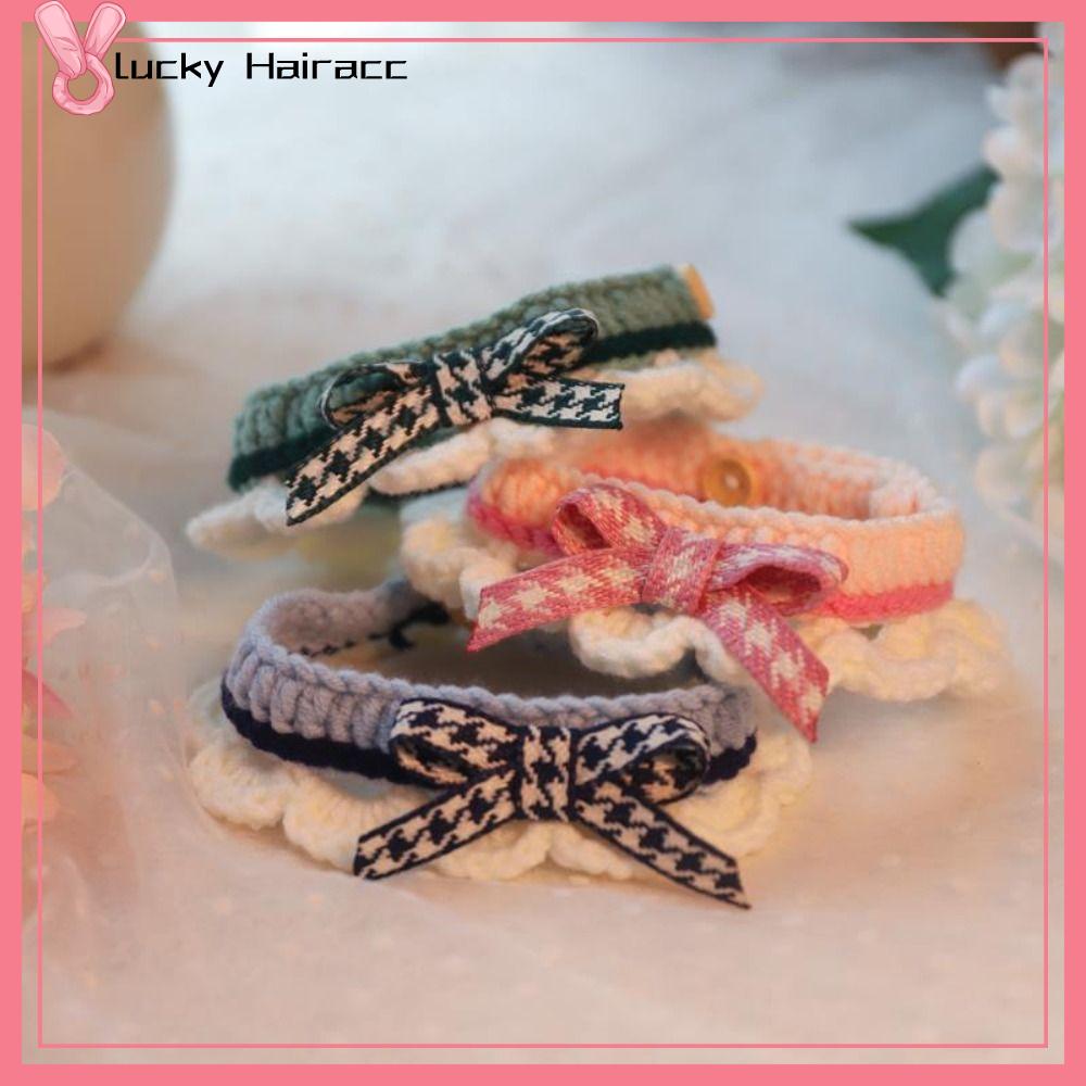 LUCKY HAIRACC Thắt Nơ Vòng cổ thú cưng Màu kẹo Dệt thủ công Dây đeo cổ cún con Dễ thương Có thể điều chỉnh Vòng cổ mèo Thú Cưng