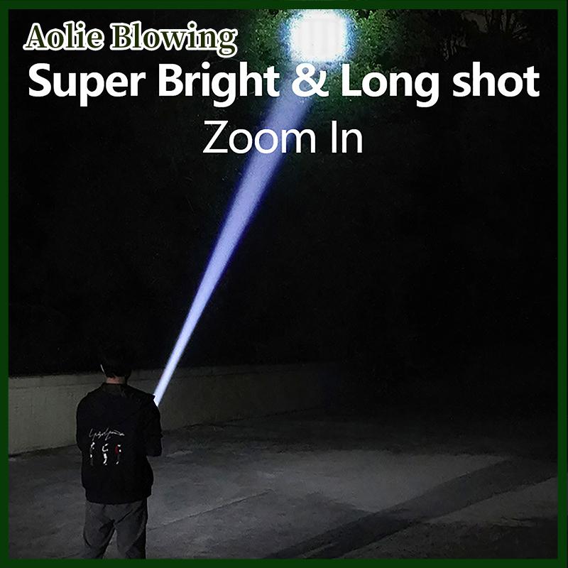 Aolie Mỉm cười cá mập Led Torch ánh sáng XPE siêu sáng đèn pin với móc cắm trại ánh sáng Sạc LED di động cắm trại đèn lồng