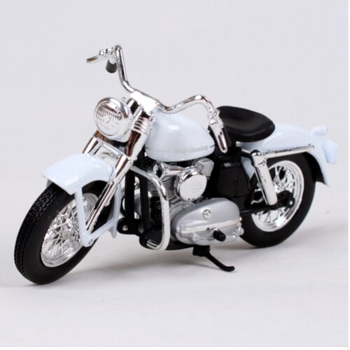 Maisto 1 18 Harley 1952 K Model White Motorcycle Bike Diecast Model Toy