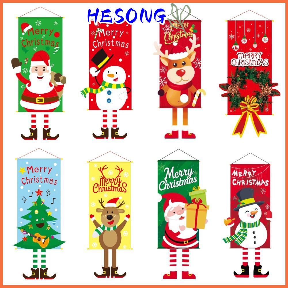 HESONG 110cm Cờ Treo giáng sinh Người tuyết Eik Cờ Treo Navidad Phông Nền giáng sinh Trang trí tiệc