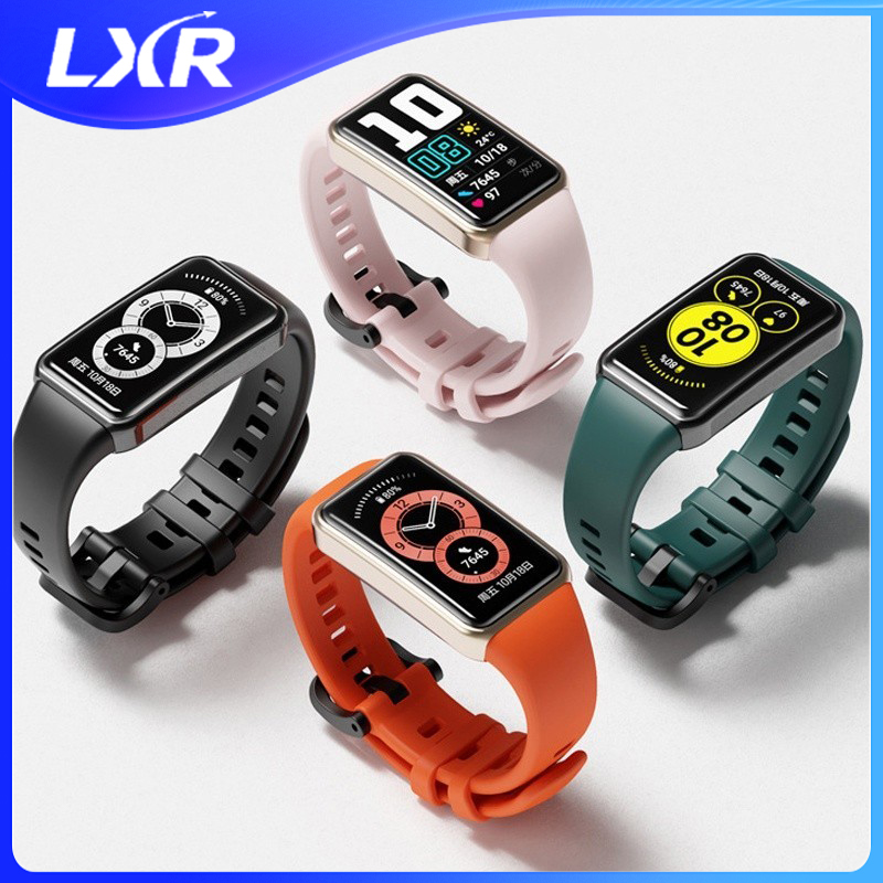 สายซิลิโคนกีฬา for Huawei Band 10 9 8 7 6 / 6 Pro Honor Band 6 7 สายรัดกีฬา Huawei Band 7/6 อุปกรณ์สายนาฬิกา ราคา 33 บาท*ส่งฟรี