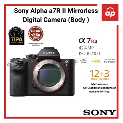 (12 + 3months Warranty) Sony a7R II (a7r2) (a7rm2) Mirrorless Digital Camera (Body Only) + freegifts