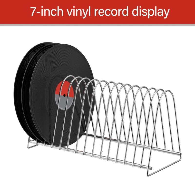 Vinyl ghi giá trưng bày Giá kim loại cho album 7 và 12 inch với 15 khe cắm cho những người yêu âm nhạc và tổ chức gia đình