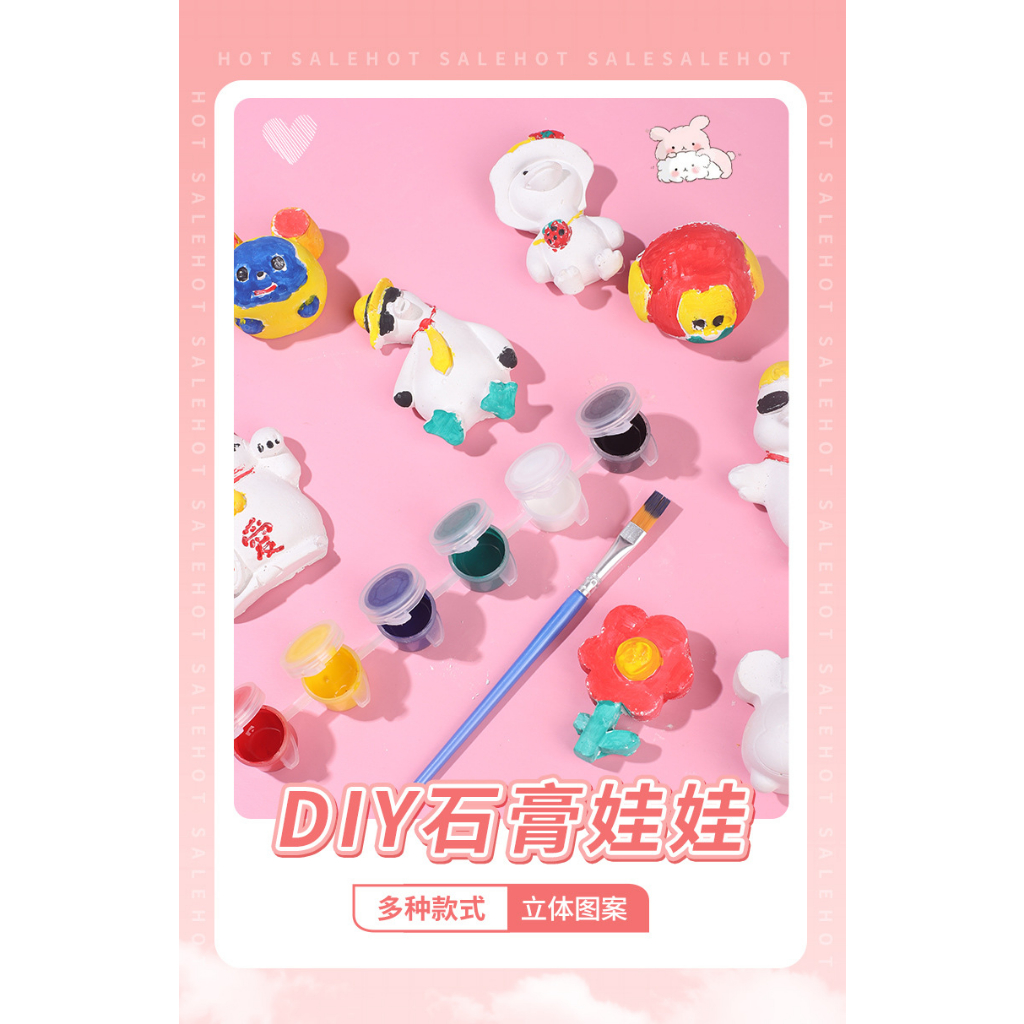 Plaster Doll Childrens Coloring Painting Creative Graffiti DIY Painted Plaster Doll Coloring Kids Educational Toys