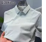 QiaoYiLuo  Áo Polo Nhanh Khô Cảm Giác Mát Mẻ Cho Nam Áo Phông Cổ Bẻ Thể Thao Màu Trơn Thoáng Khí Thoải Mái Polo Tay Ngắn Thoáng Khí
