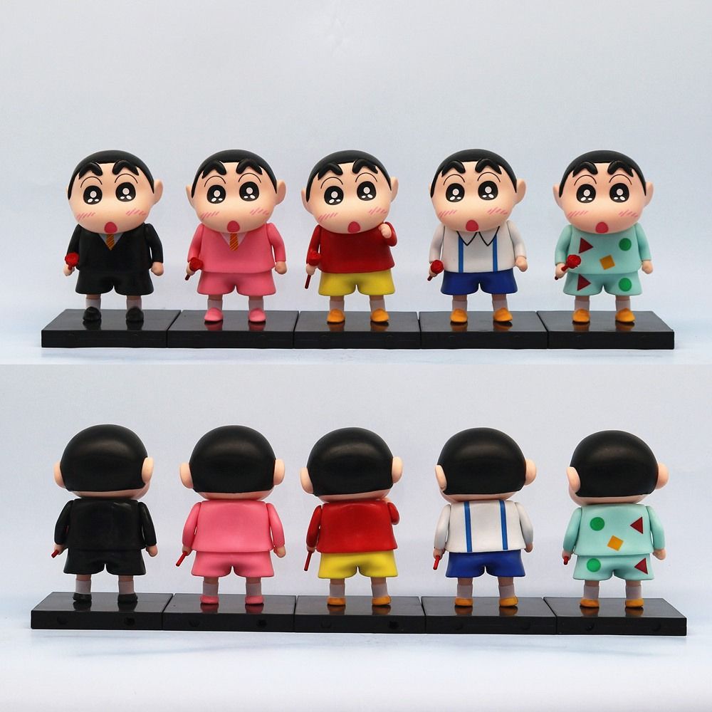 EMATIS Hoa Hồng Mô hình Shin-Chan bút chì màu Bộ đồ ngủ Đồ chơi mô hình Đồ chơi mô hình nohara shinnosuke Dễ thương Mô hình anime Mô hình nhân vật Shin-chan Quà tặng trang trí