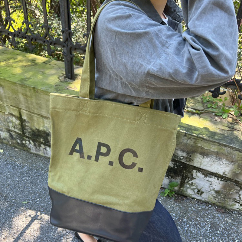 A.P.C. - Logo-Print Cotton-Corduroy Tote Bag - Green A.P.C.