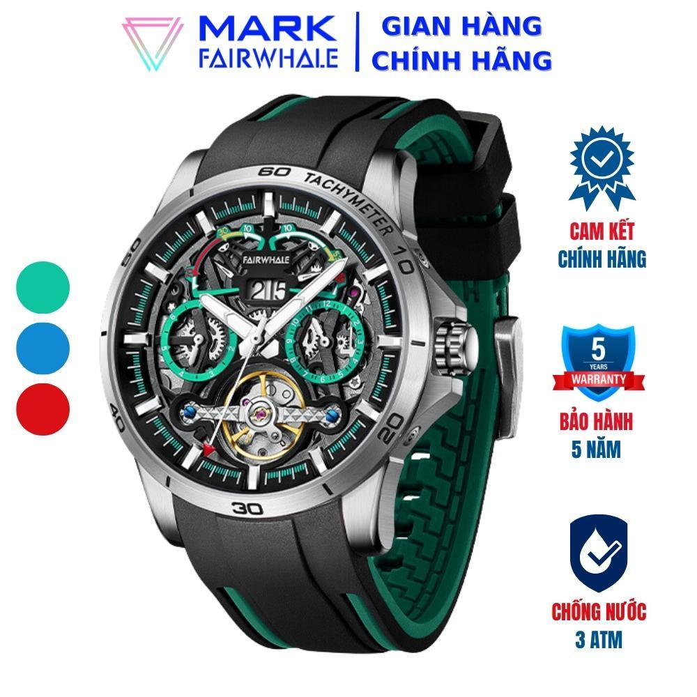 Đồng Hồ Nam Tourbillon Mark Fairwhale FW014 Size 44mm Dây Đeo Silicone Chống Nước 30m Lộ Cơ Mặt Dial 2 mFW014