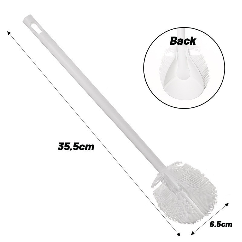 Multi-Functional TPE Bristles Cleaning Cup Brush Long Handle Milk Bottle Glass Cup Hangable Practical Kitchen Cleaning Tool - 2